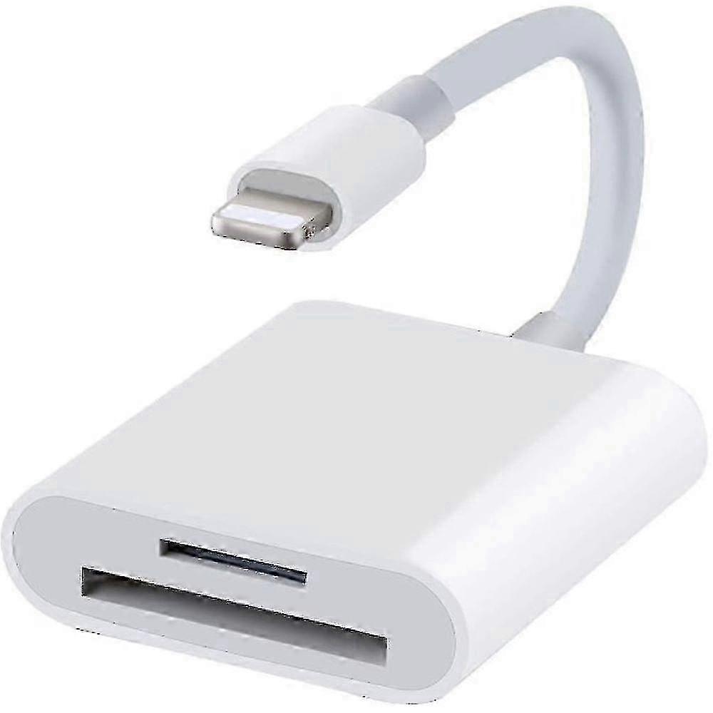 Apple Lightning to SD TF Card Reader Dual Slot for iPhone/iPad 2 in 1 Memory Card Adapter Micro SD TF Wildlife Camera SD Card Reader Plug and Play 25-
