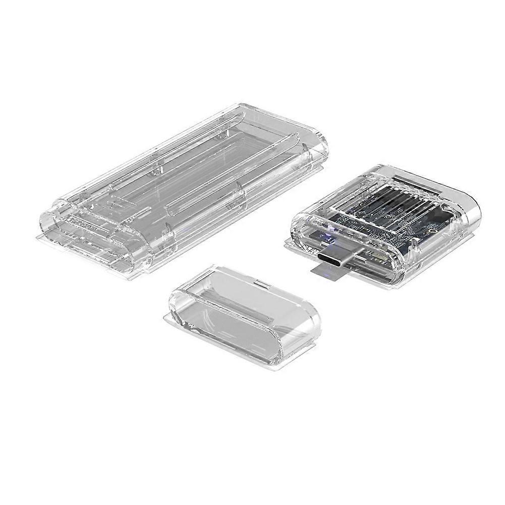 Detachable M.2 NVMe SSD Enclosure M.2 to Type-C USB3.2 External Adapter NVME SSD Case Box Laptop Accessories Clear