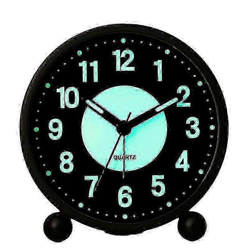 Silent Analog Alarm Clock with Night Light for Gentle Wake Up, No Ticking Sound