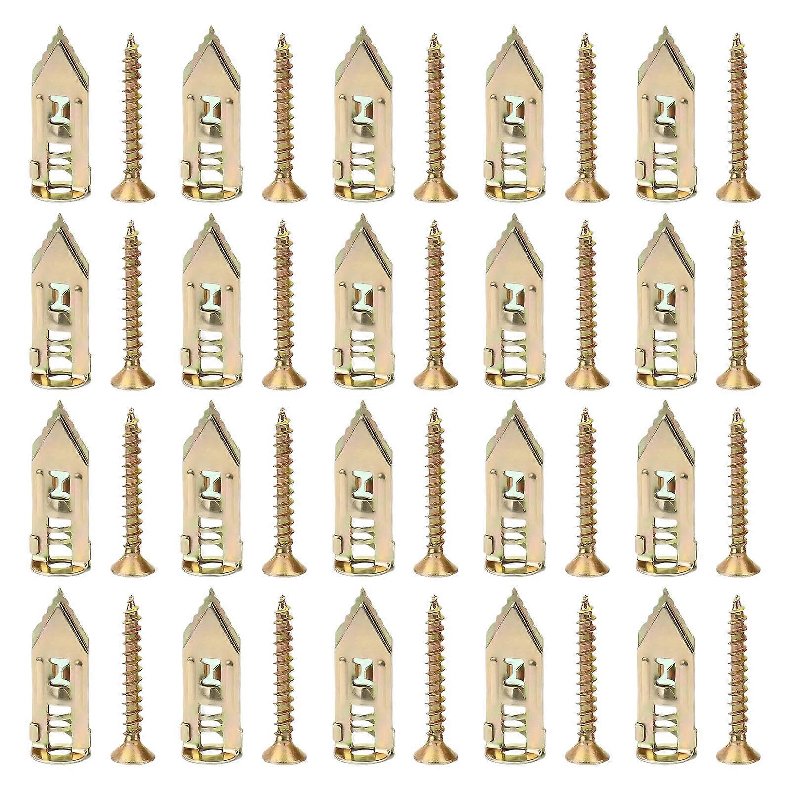 20 Units Easy Expansion Screws without Drilling Tool Wall Mounting Fixings set for Plasterboard Not -Corrosion Fixings Multicolor