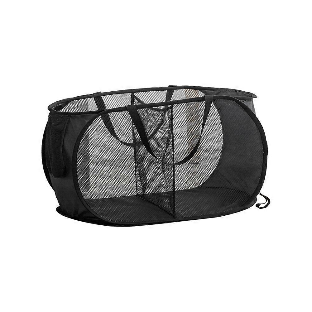 Breathable Mesh Folding Laundry Basket Household Dirty Clothes Storage Organizer E
