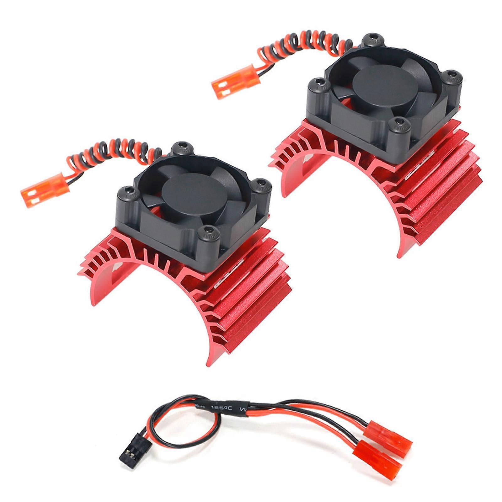 High Speed 36mm Cooling Fan for Remote Control 540 Motors Twin Fan Remote Control Vehicle Model Accessory  Red