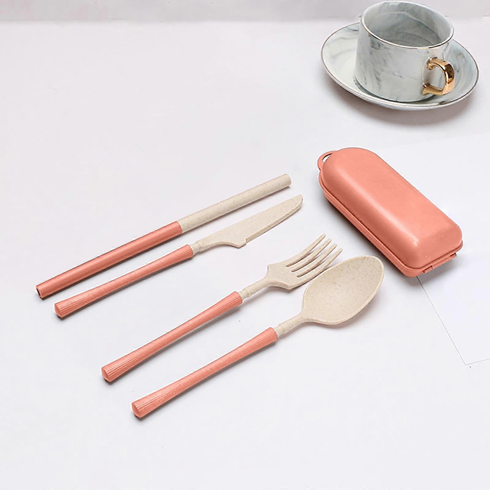 Tarmeek Travel Utensil Set with Case, Reusable Spoon Fork Straw, Portable Cutlery for Camping, Picnic or Daily Use
