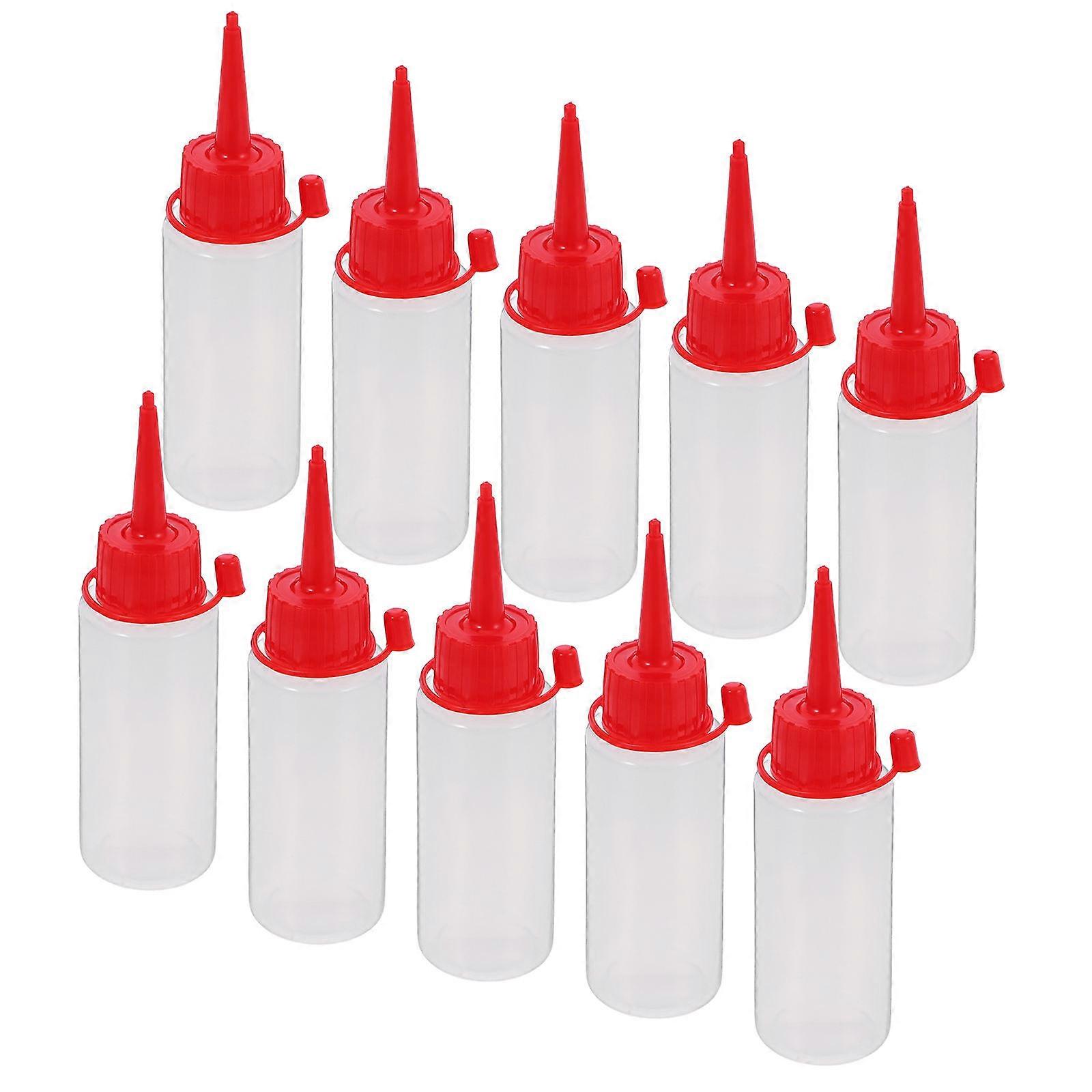 Ketchup Dispenser Leak Prevention Clear Plastic Bottles With Applicator Tip For Glue Handling Crafters 5.03X1.22X1.22in 10Pcs