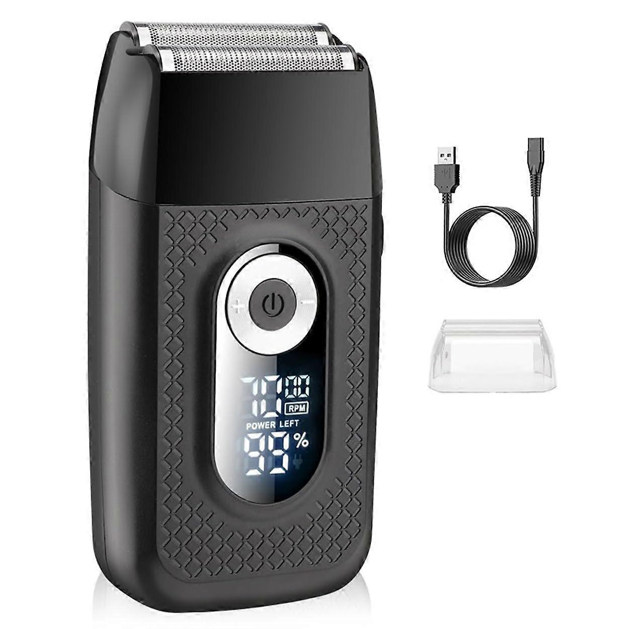 Electric Razor for Men Rechargeable Cordless Shaver with LCD Display Beard Trimmer