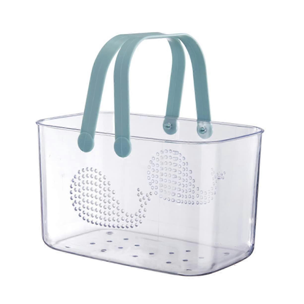 Portable Plastic Shower Tote Basket with Handle Large Capacity Bathroom Organizer for Shampoo Towels and Soap