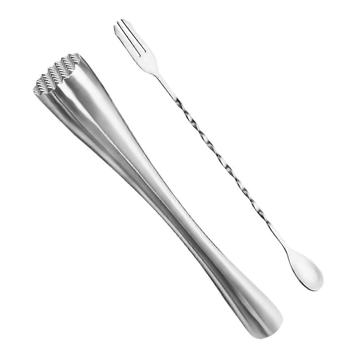 Muddler and Ice Crushing Hammer Set for Cocktails, Ergonomic Bar Tool for Mixing Drinks and Grinding Fruits