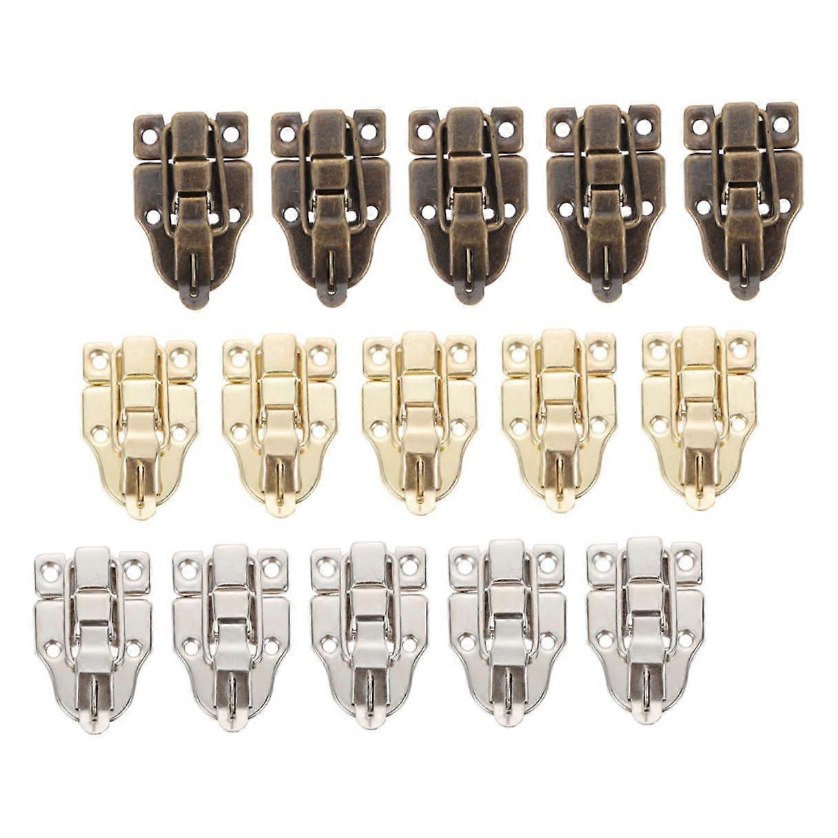 15Pcs Vintage Hasp Locks for Wooden Jewelry Boxes and Small Cabinets, Easy Install Latches