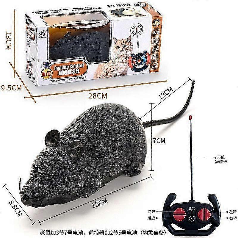 Remote Control Fake Rat Realistic Mouse Cat Toy Mice RC Toy Cat Mice Animal Interactive Toy Figures Cat Running Wheel Wireless Chasing Prank Joke Scar