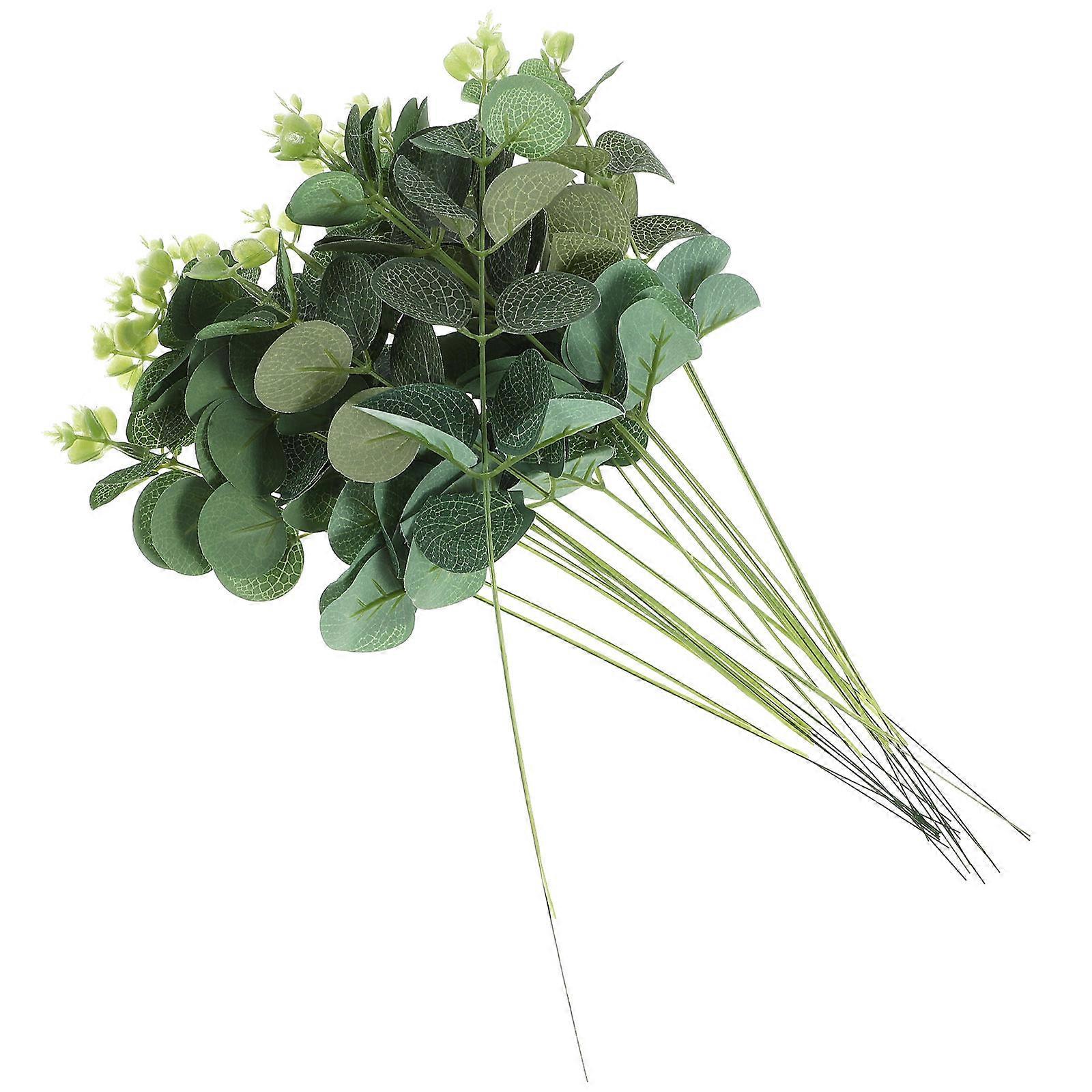 Eucalyptus Leaf Cake Topper for Decor Use Assorted Color Safe Synthetic Material 20 Pcs