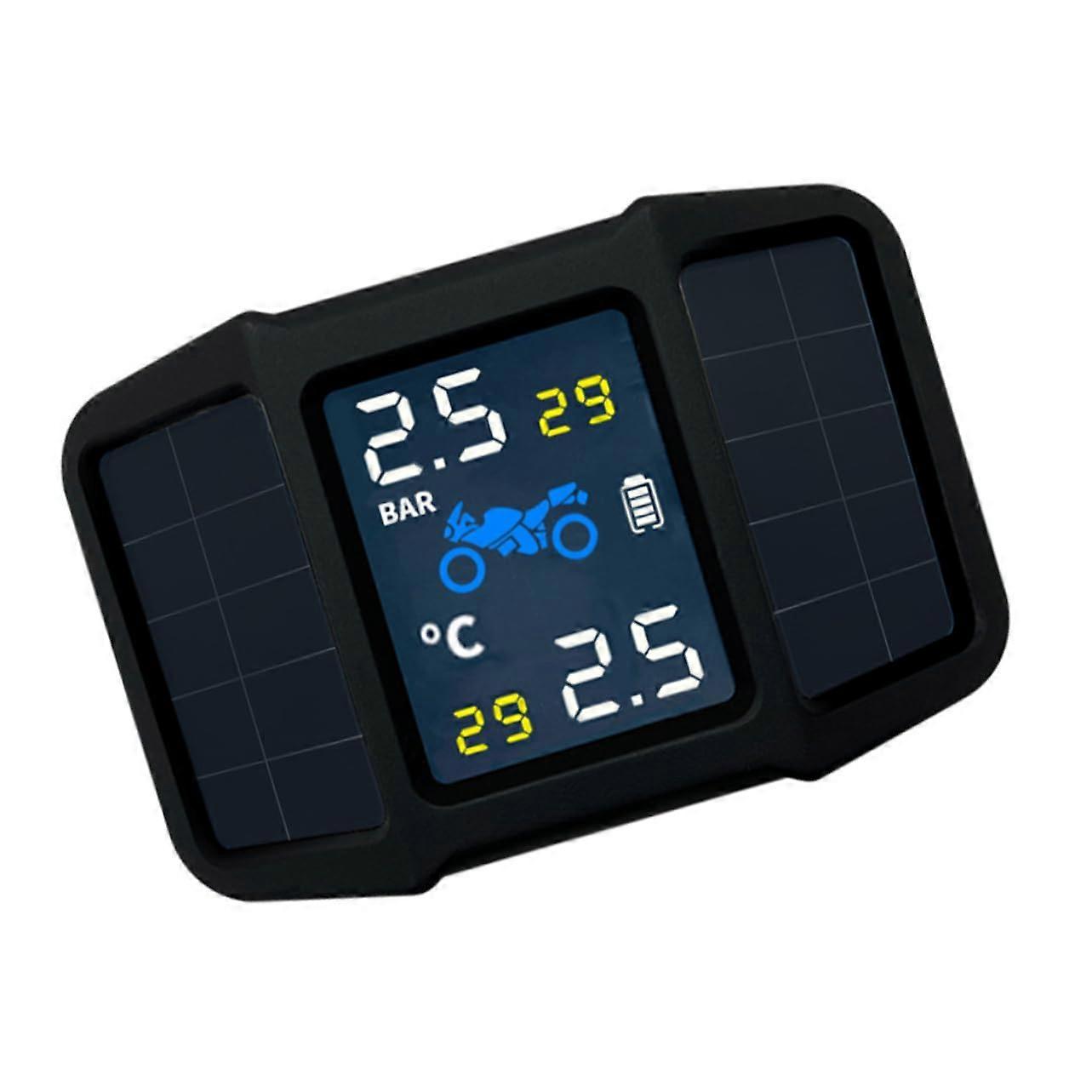 Motorcycle Tire Pressure Monitoring System with Solar Display for RealTime Accurate Pressure Gauge