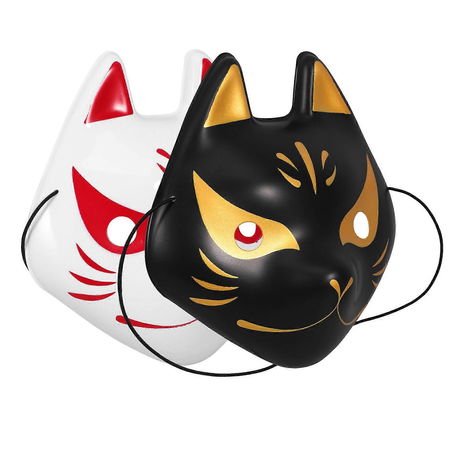 Fox Mask Plastic Cosplay Mask for Decor 2Pcs Animal Theme Accessories