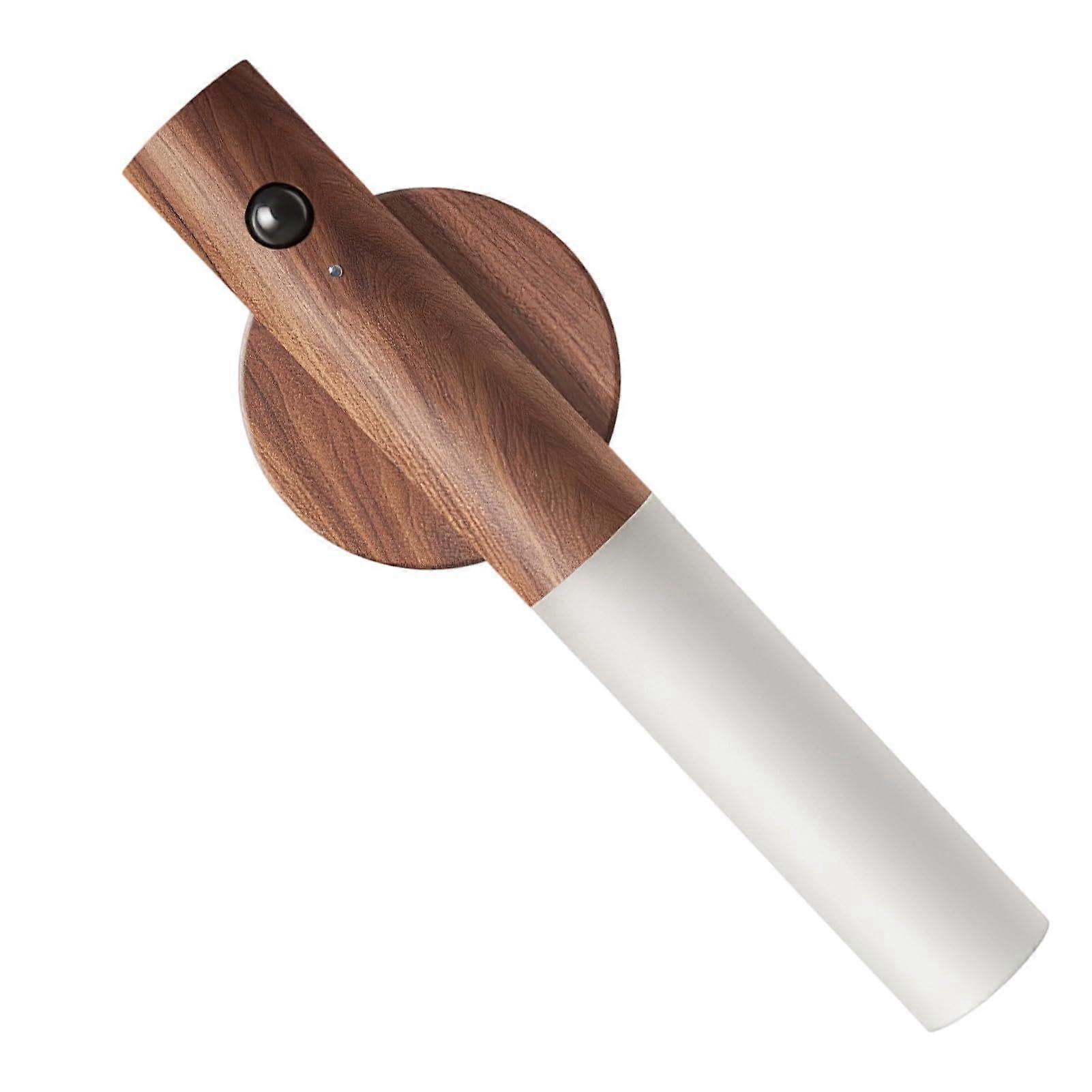 Motion Sensor Wall Light LED Rechargeable Night Light Portable Magnetic Wireless Removable StickOn Walnut Wood 1 Pack