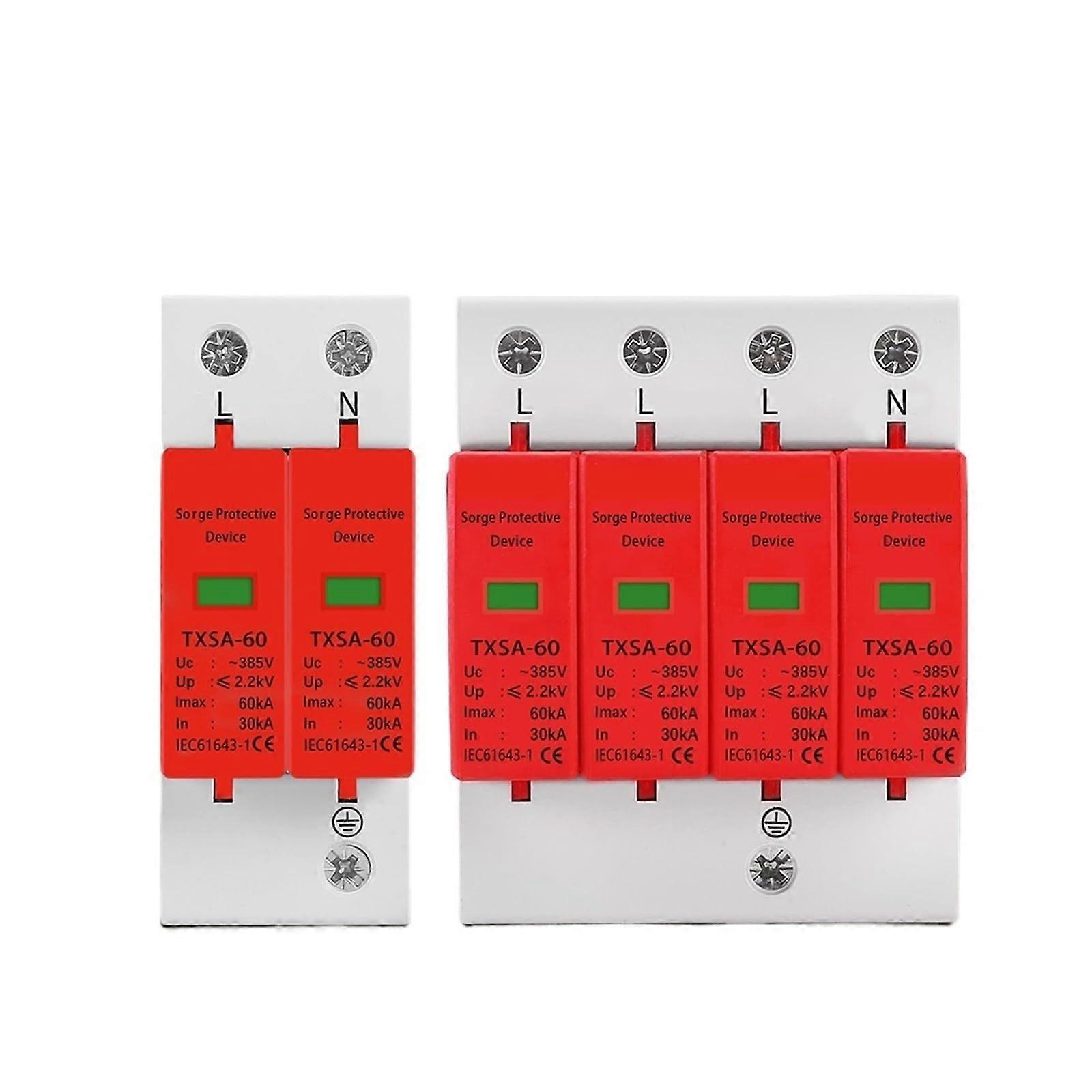 SPD 2P 4P Surge Protector and Arrester 20KA 40KA 60KA for Low Voltage AC Lightning Protection