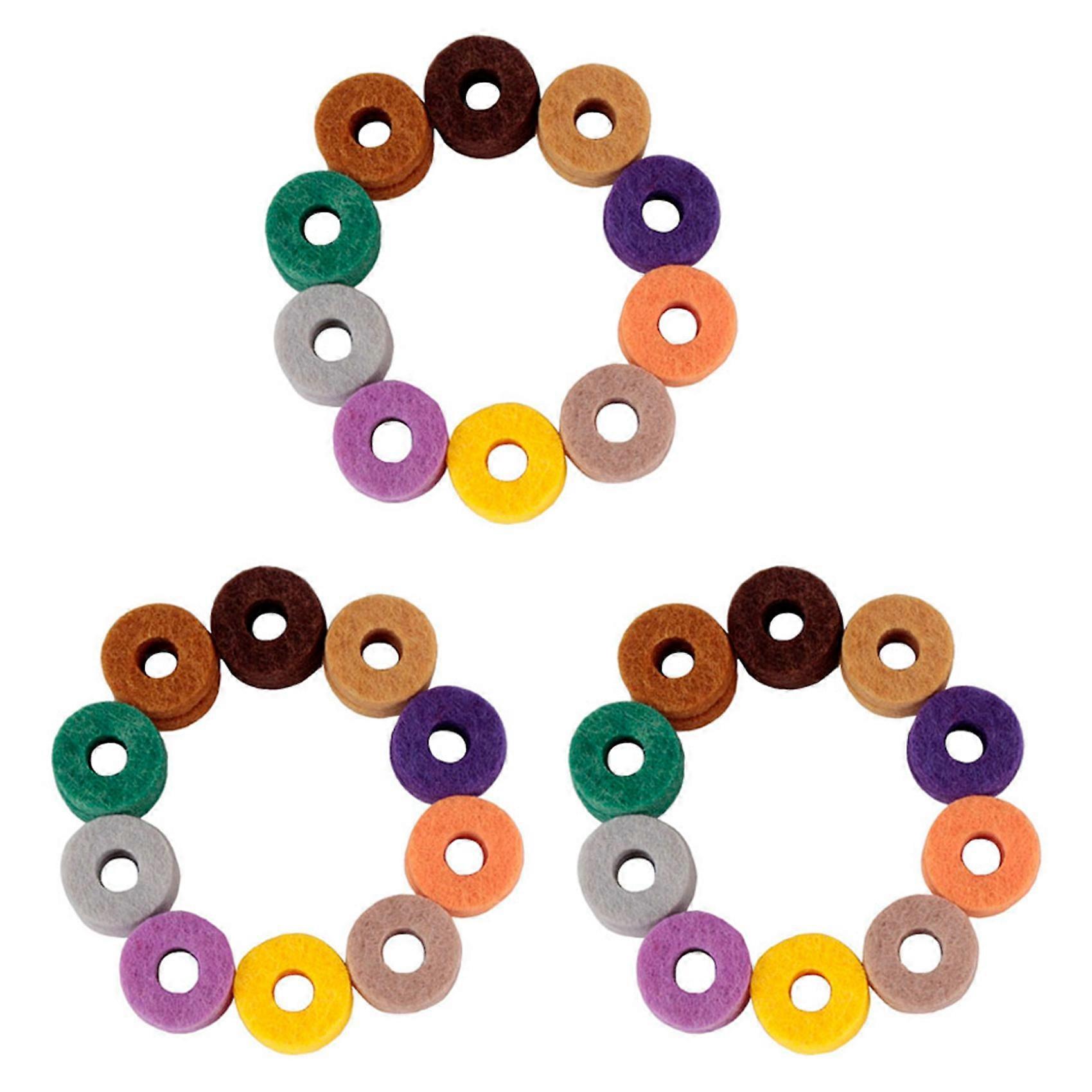30Pcs Cymbal Stand Felt Washer Pad Replacement Round Soft for Drum Set Cymbals (Random Color )