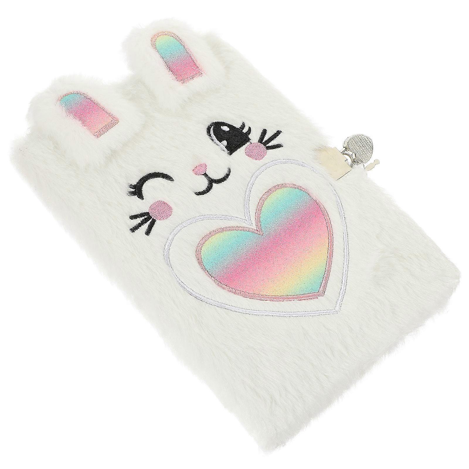 Fluffy Diary Book Plush Rabbit Notebook for Daily Use 2Pcs Gift Set