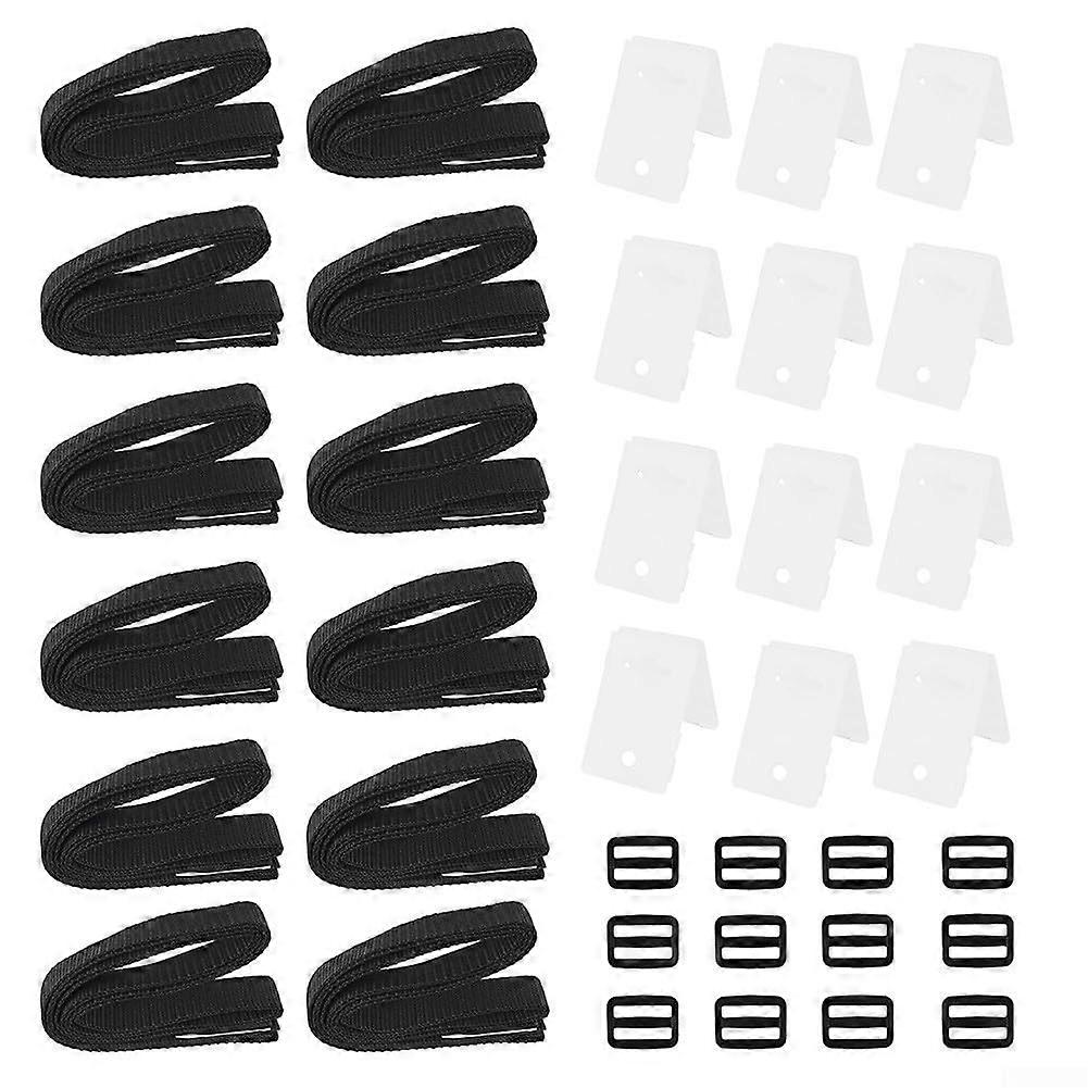 Pool Cover Straps 12pcs Adjustable Length for Solar Pool Cover Reel System Quick Installation