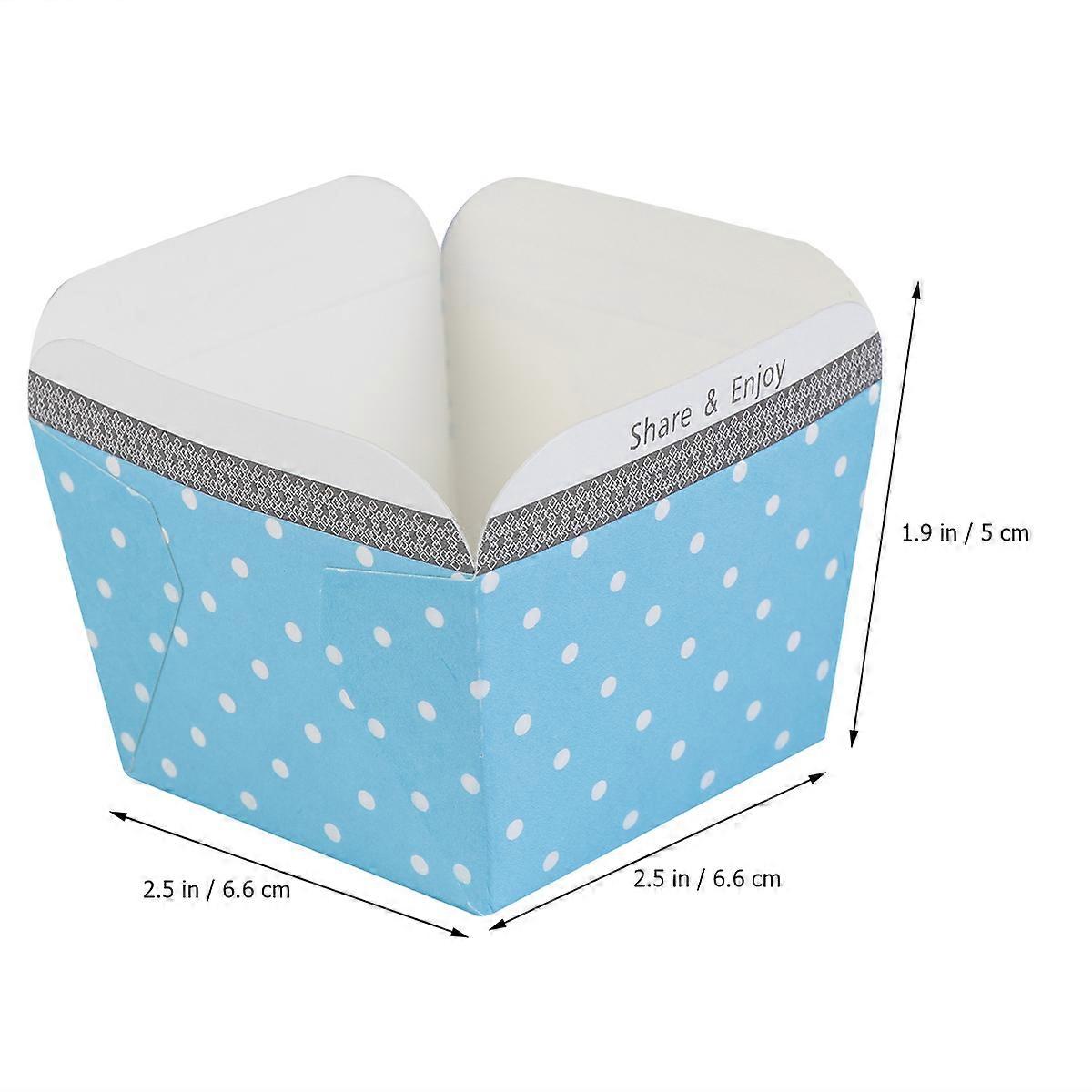 Blue Disposable Cake Cup Paper Cupcake Wrapper Food Use 100Pcs