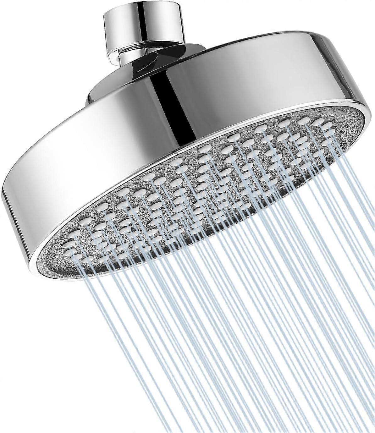 Pressure Rain Shower Head 1.8 GPM Chrome Fixed Round, 360° Adjustable, Easy Tool Install