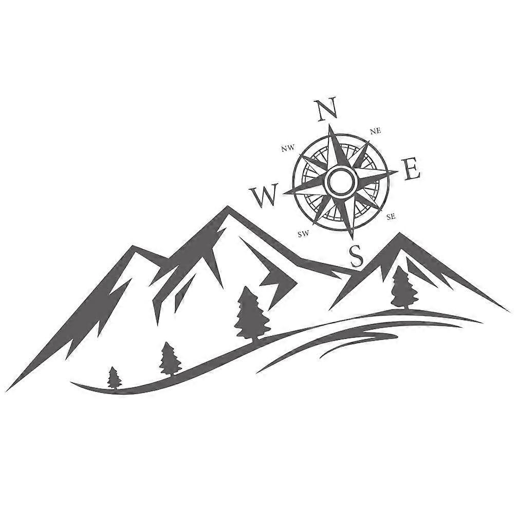 Mountain Pattern Car Body Sticker for Decoration 2Pcs Durable PVC