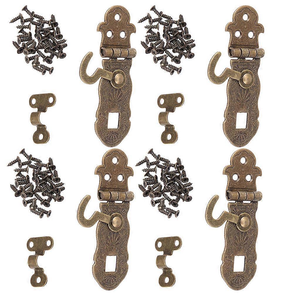 Vintage Diary Lock Rectangular Iron Locking System For Office Use Light Brown 4Pcs