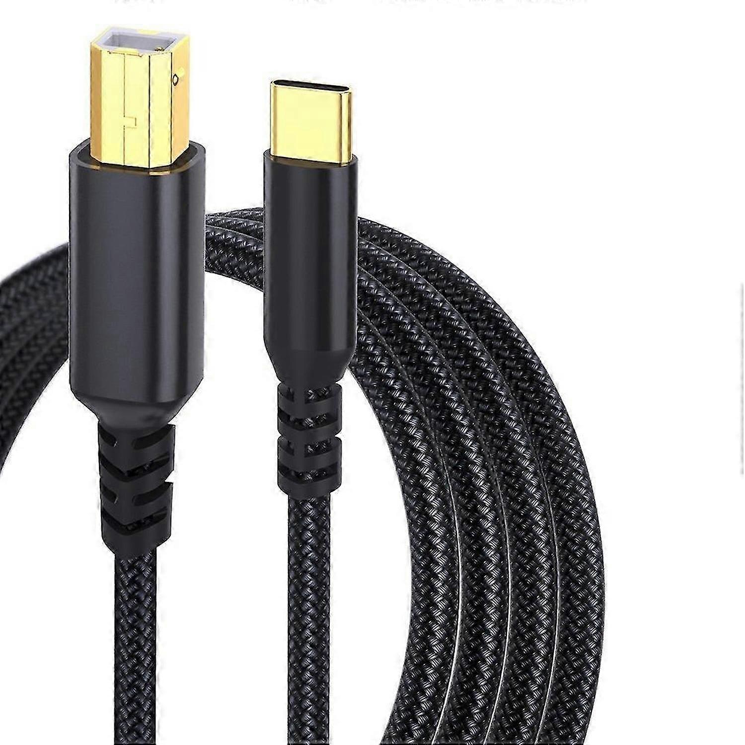 3M Printer Cable USB C to USB B Extension Cable 480Mbps Data Transfer Braided Cable for Windows, MacOS, Linux Systems