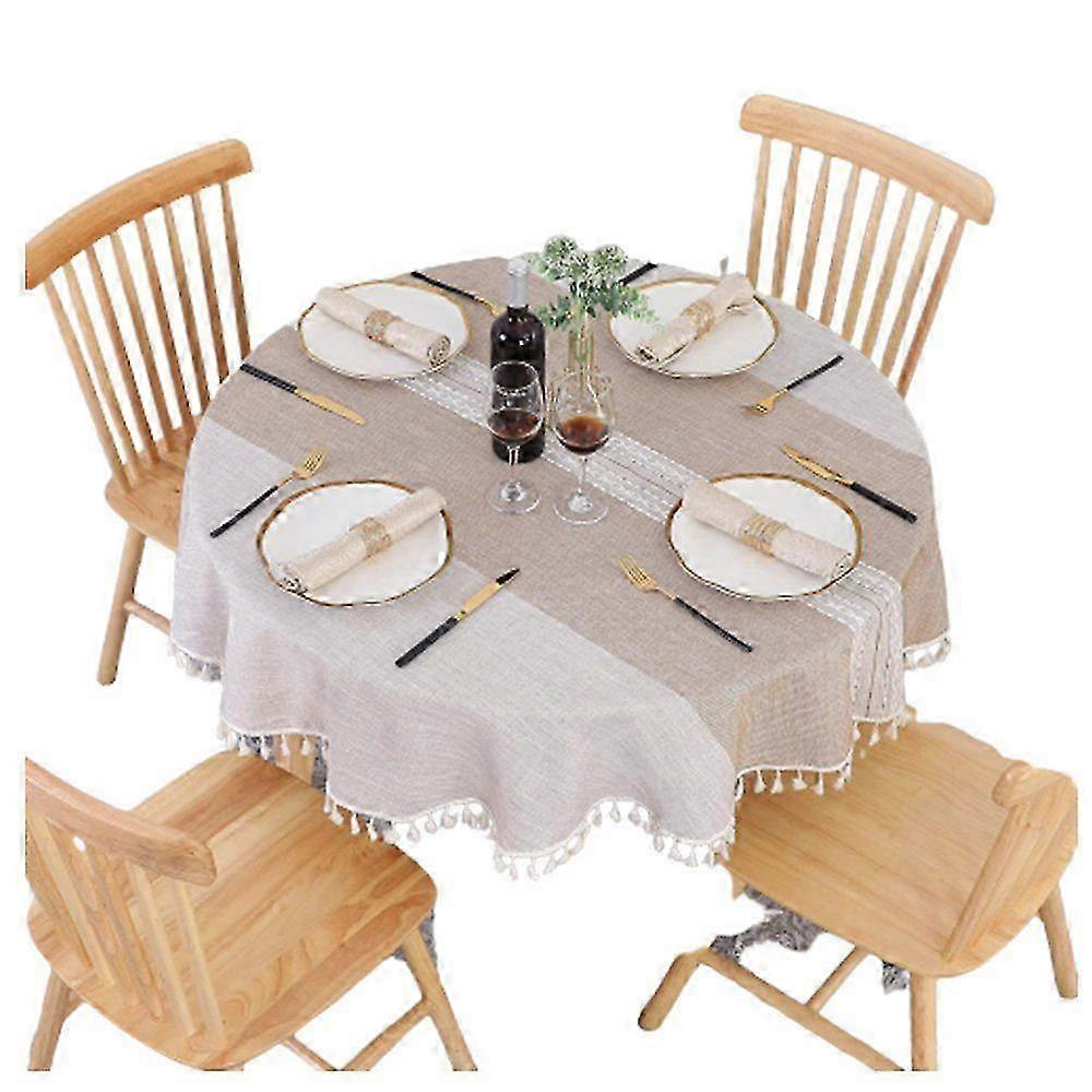 2026 Suitable Round tablecloth, 140 cm, washable, cotton, dustproof.