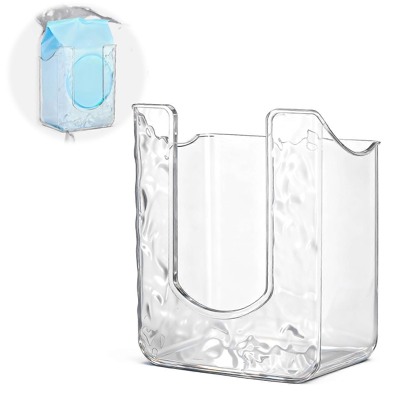 Flushable Wipes Dispenser Wall Mounted Transparent Holder for Bathroom and Kitchen Storage