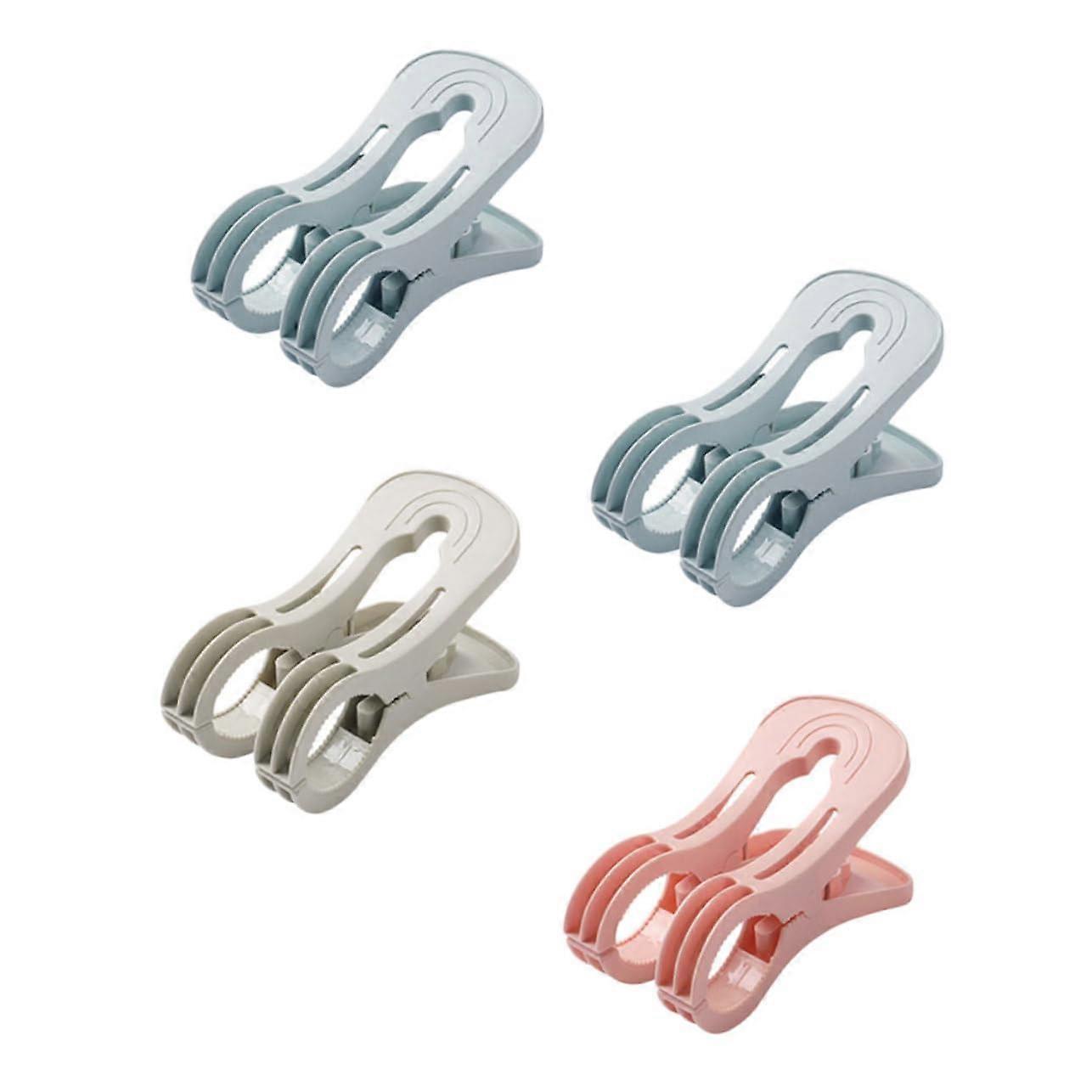 8pcs Clothespins Laundry Clips Windproof Quilt Fixing Pegs MultiFunction Random Color Set