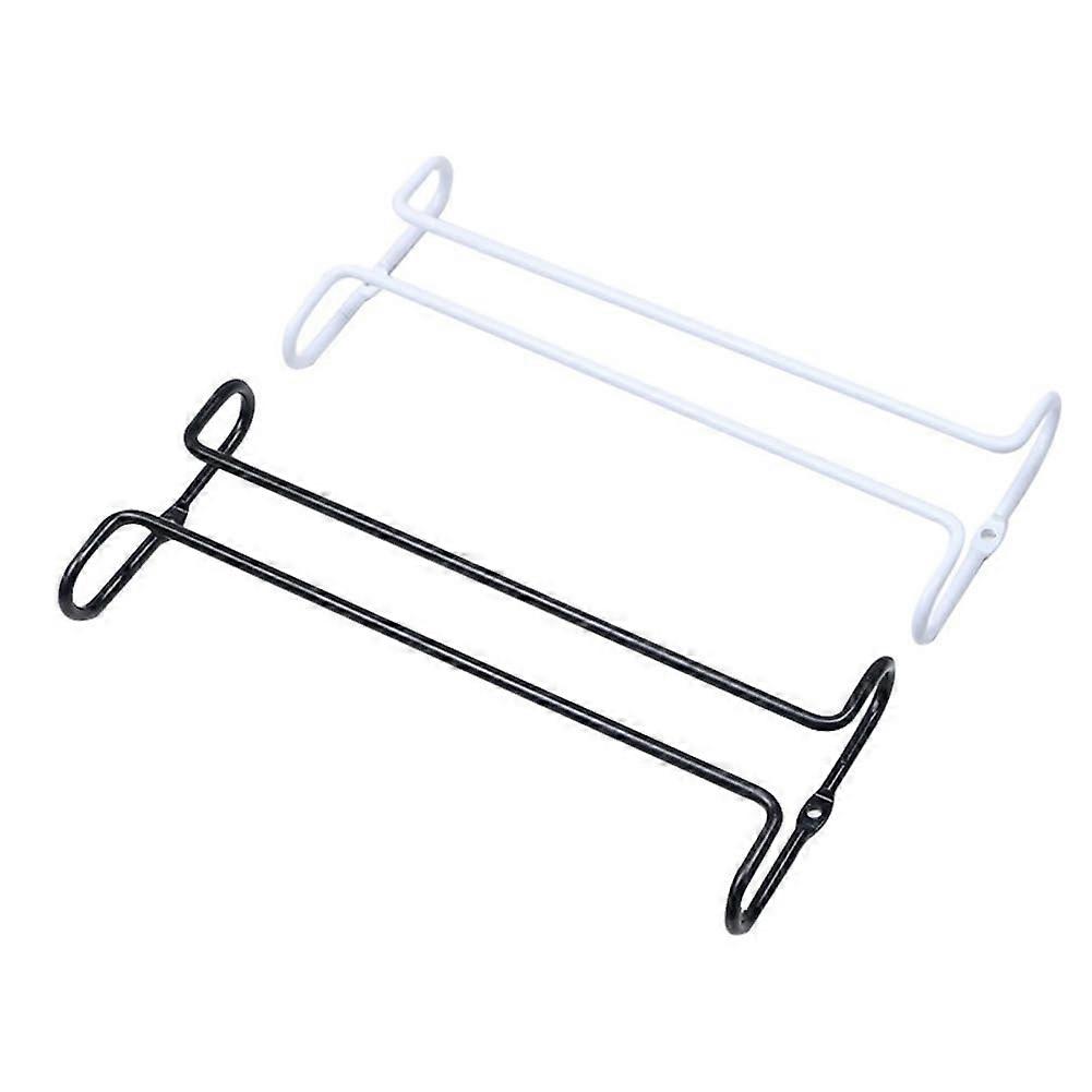 2Pcs Adjustable Under Cabinet Wine Glass Rack, Punch 3 Rows SpaceSaving Stemware Holder