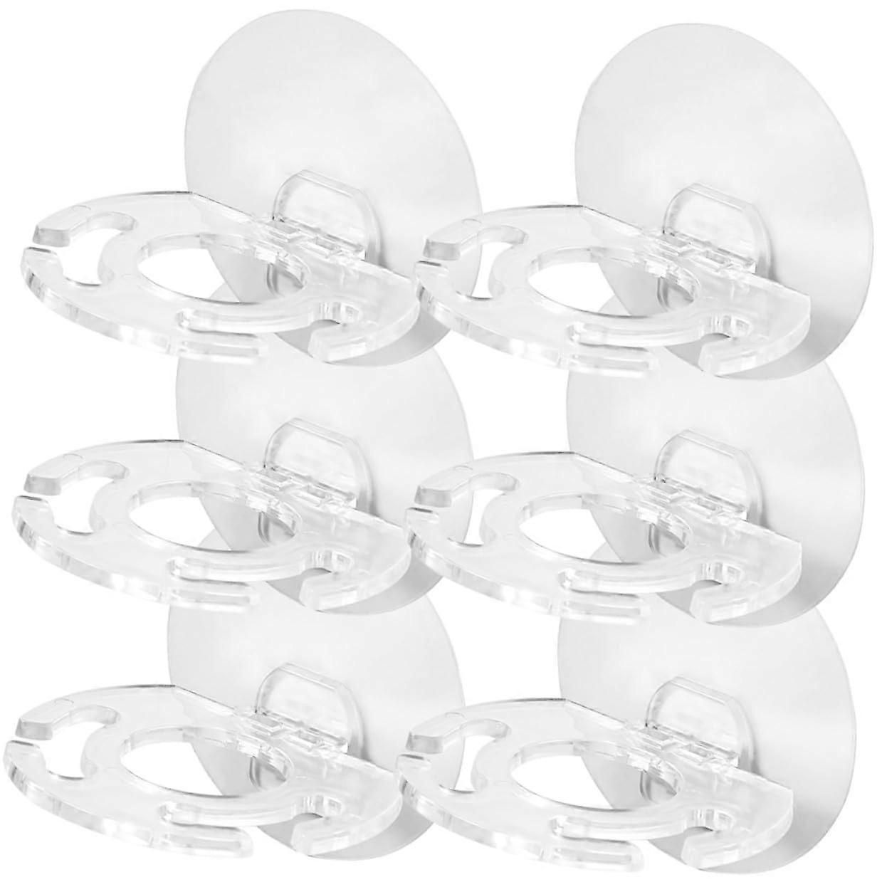 6pcs Transparent Wall Mounted Toothbrush Holder with Toothpaste Storage, Shock Resistant Bathroom Organizer