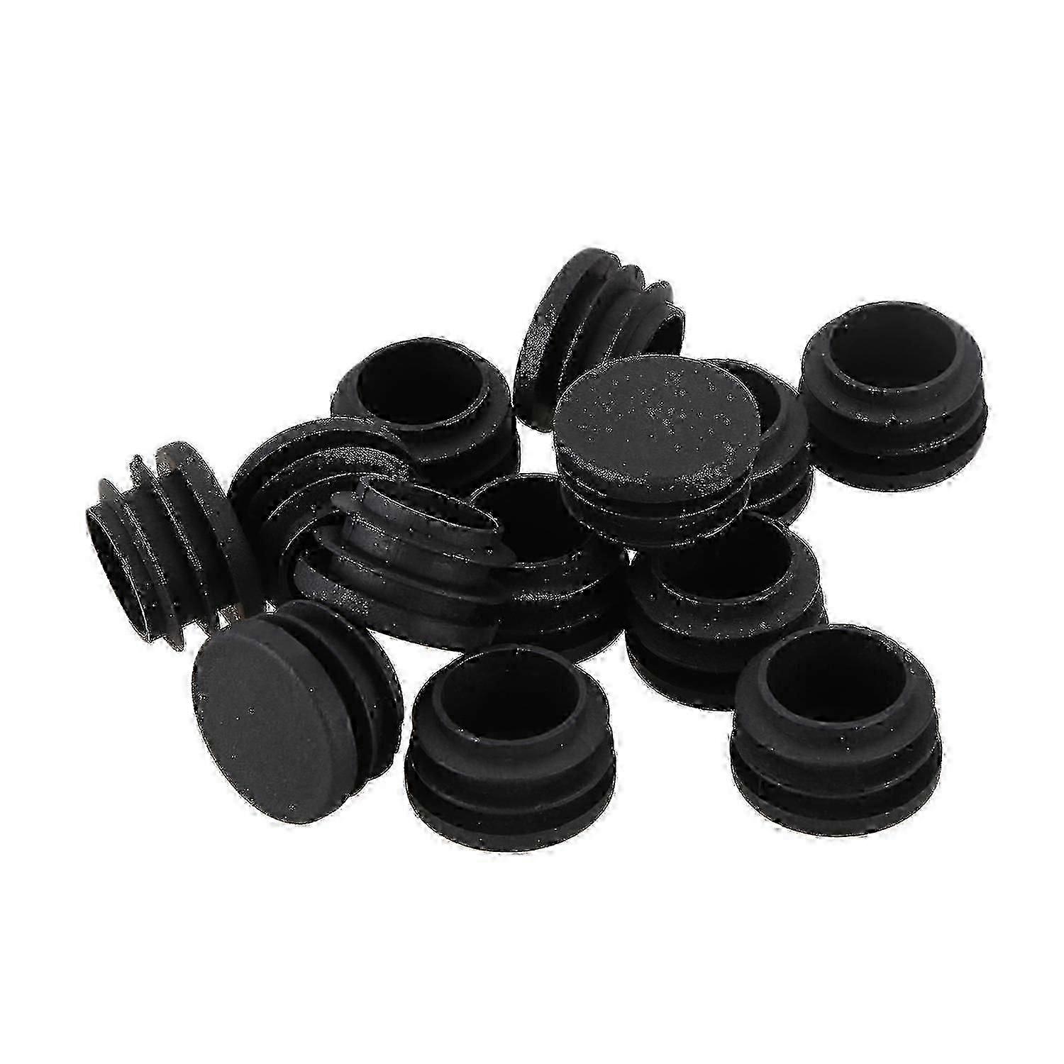 28mm Round Plastic Blanking End Cap for Pipe & Tube, 12 Pcs