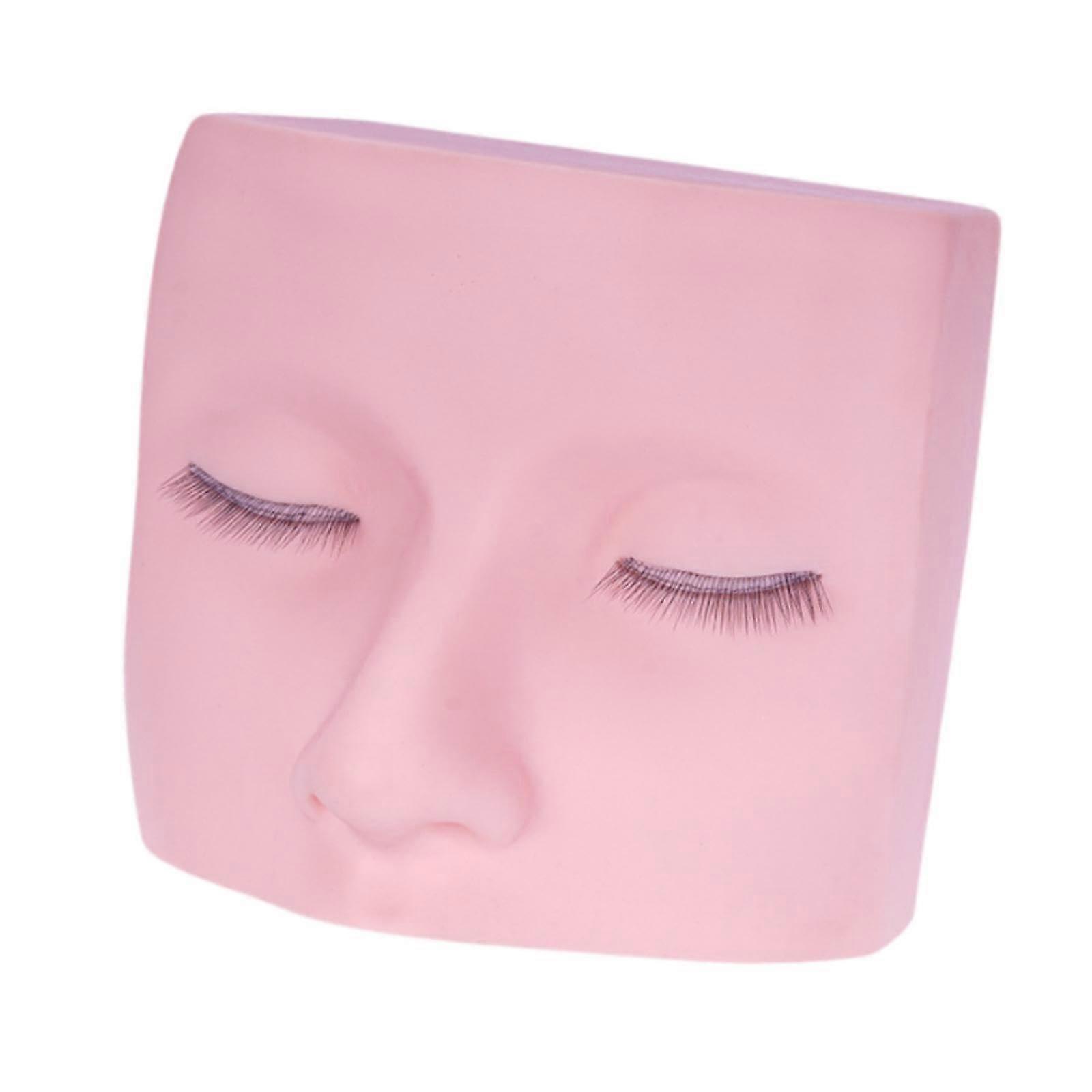 Eyelash Mannequin Head with Interchangeable Eyelids, Realistic Silicone Practice Head for Lash Training