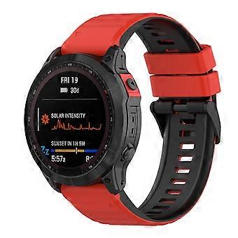 For Garmin Fenix 7X/6X/5X 26mm Replacement Smart Watch Strap Dual Color Silicone Watchband