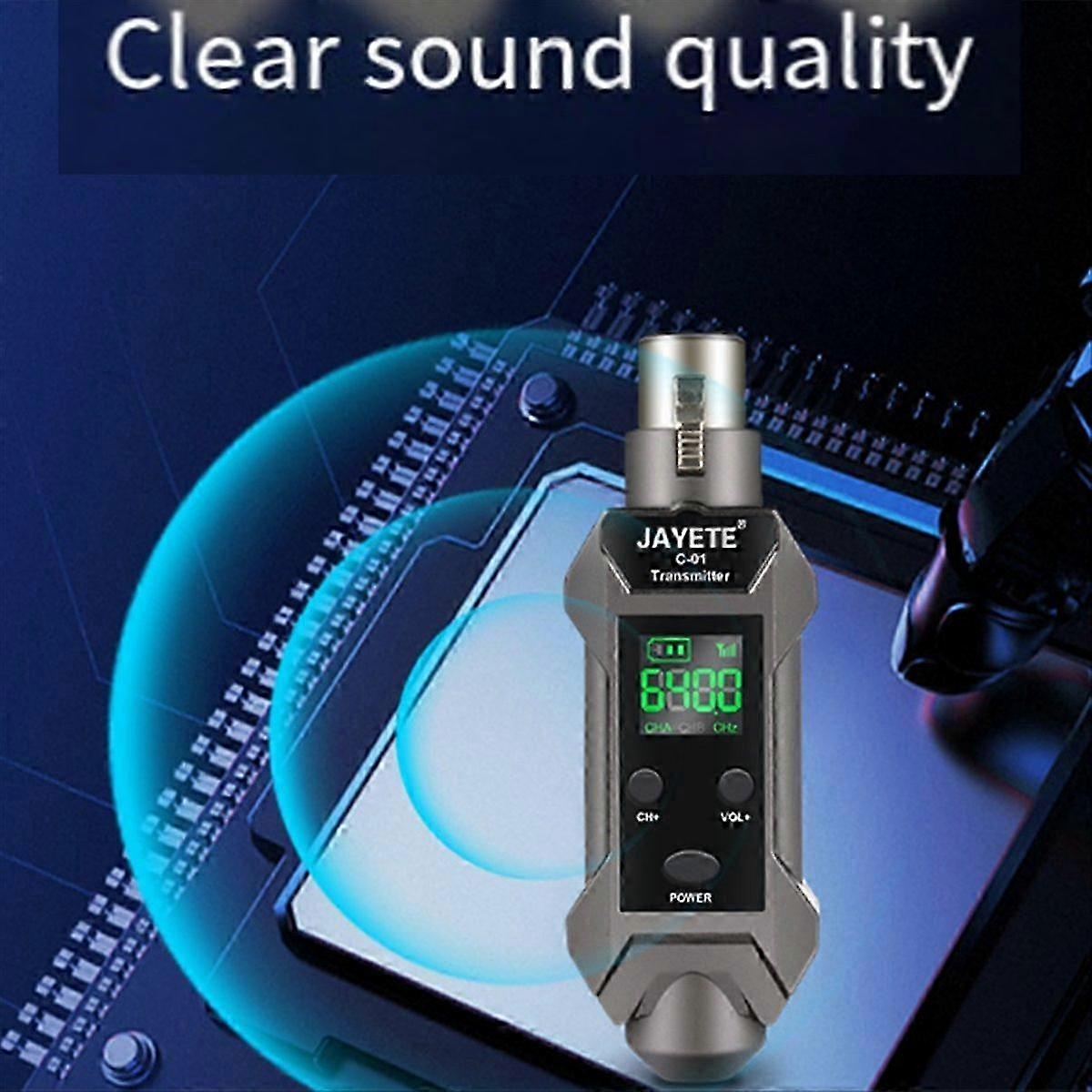 Rechargeable Wireless Audio System with HD Display for Guitar Transmission