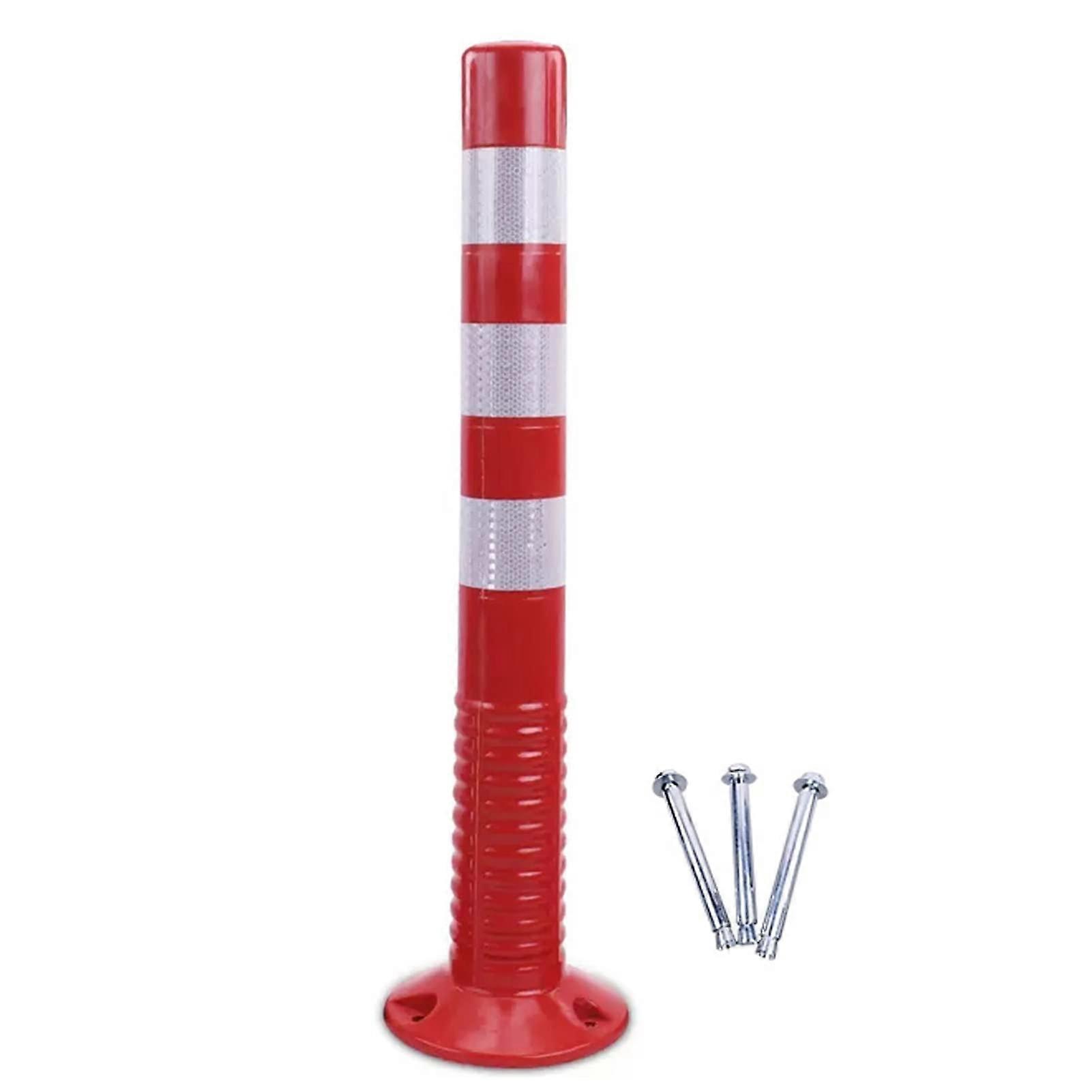 Plastic Traffic Safety Cone with Reflective Bollard Post,  Visibility Red and White, 1 Pack