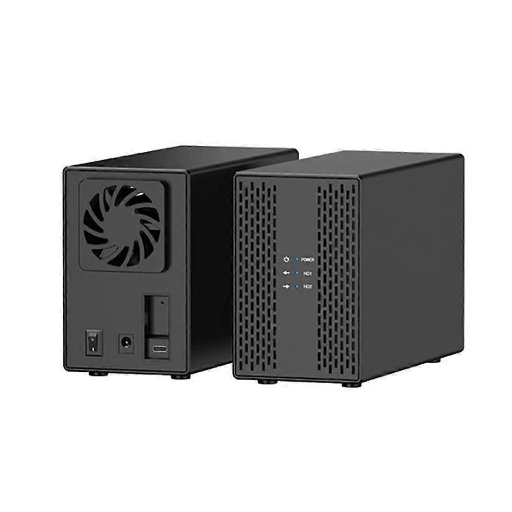 Dual Bay Shell Heat Dissipation 3.5 USB External Dual Hard Drive Enclosure SATA Array Box Without RAID EU Plug