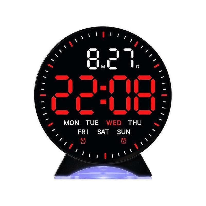 LED Multifunction Electronic Alarm Clock, Color: Black Shell Red Light