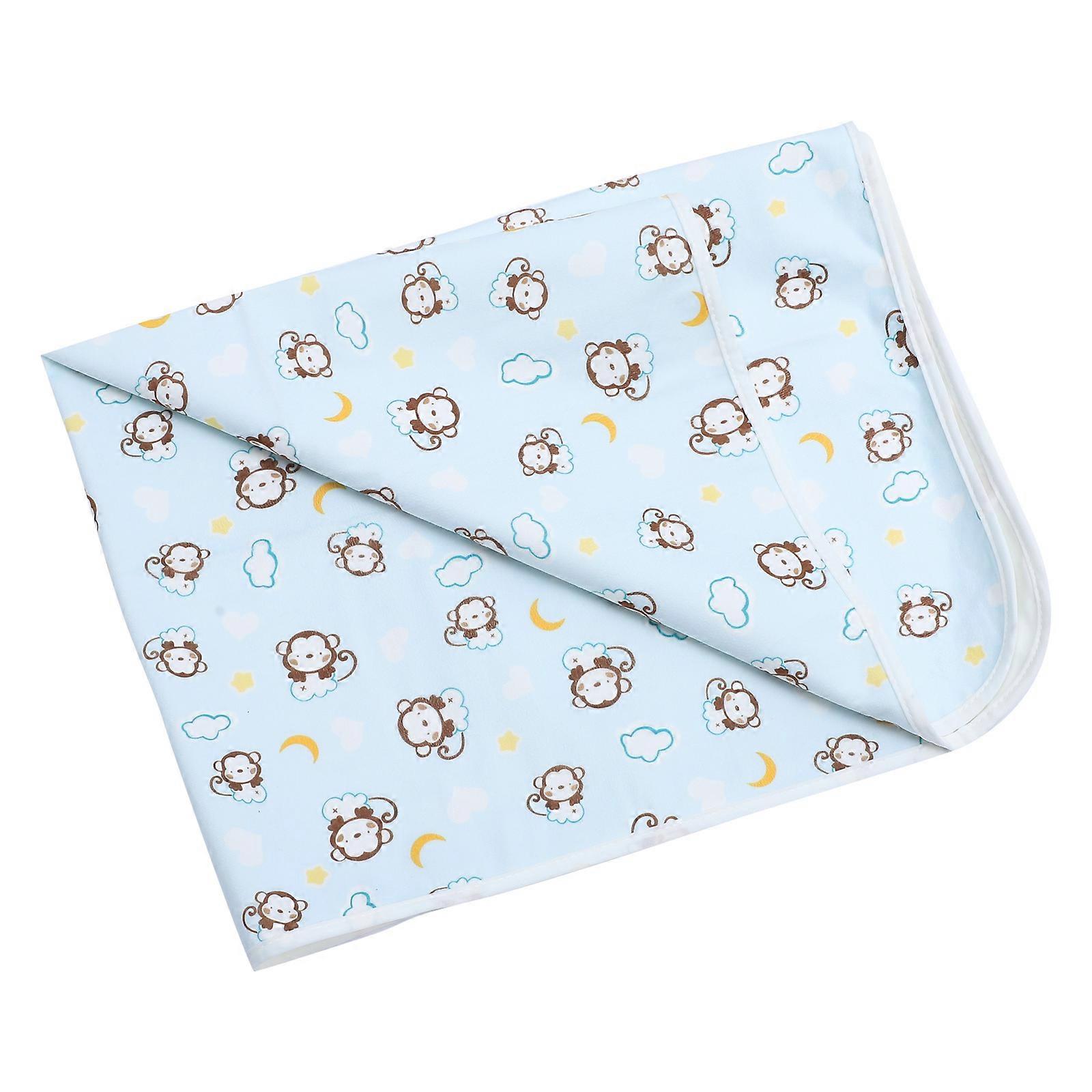 Practical Waterproof Baby Bed Pad for Home Use 1Pcs Blue Plush Design