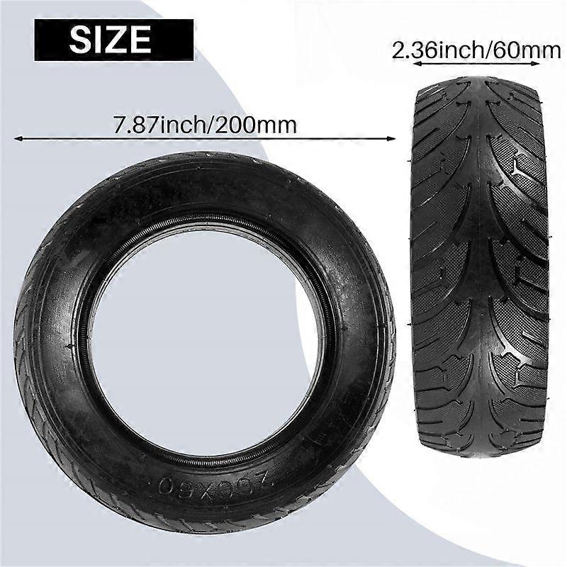 Scooter elétrico Pneu sólido Pneu à prova de explosão Pneu pneumático de 8 polegadas Pneu oco à prova de facada 200X60