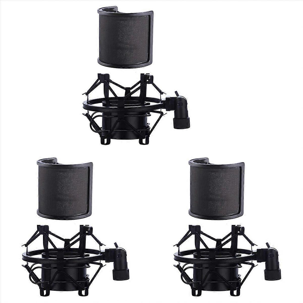 Microphone Shock Mount with Microphone Filter Shock Mount Holder Clip