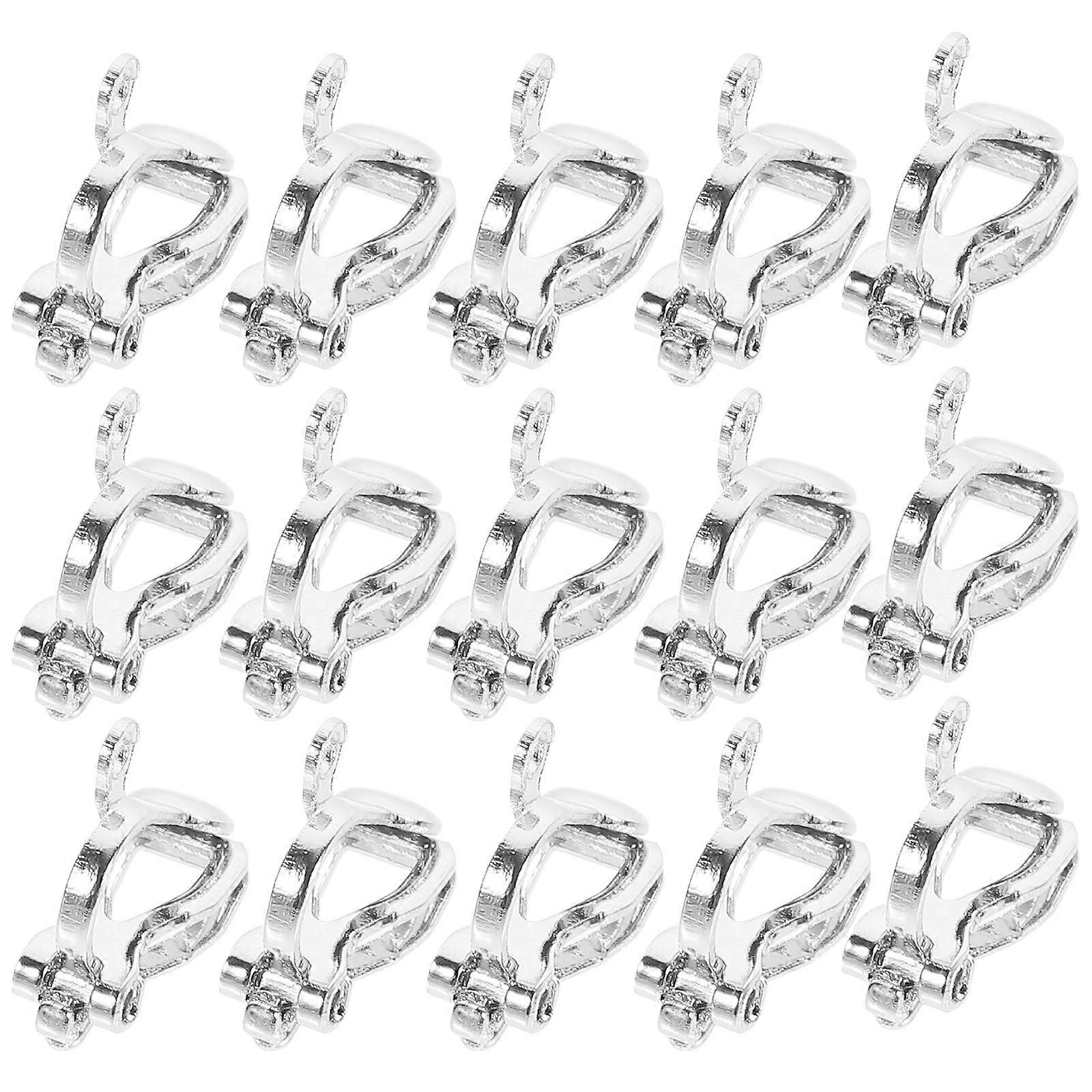 Ear Clip Accessories Clip-on Earring Base for DIY Making 50Pcs Silver