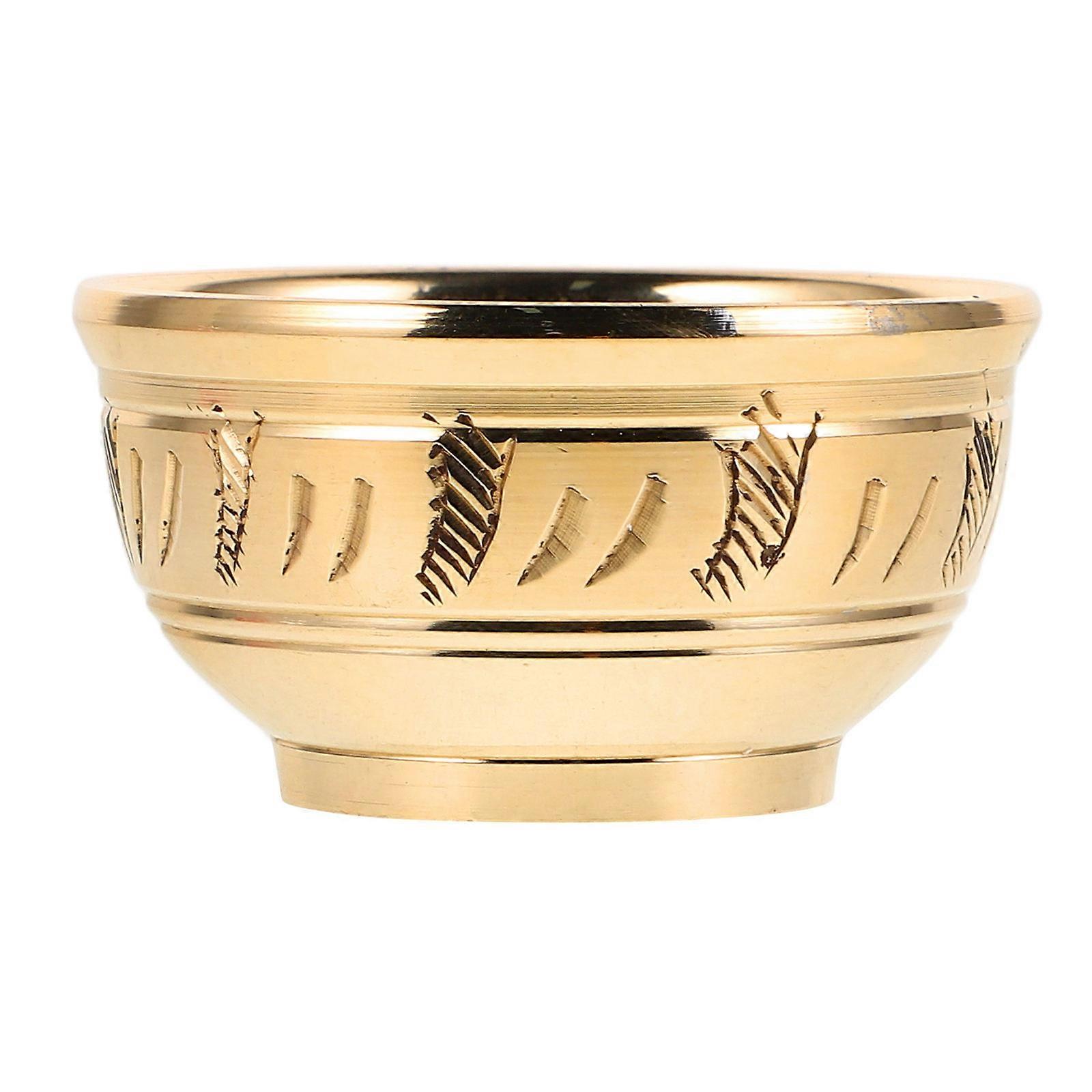 Golden Copper Tea Cup with Buddhist Offering Cup Function 30Ml Quantity