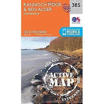 OS Explorer Karte aktiv (385) Rannoch Moor und Ben Alder (OS Explorer aktive Karte)