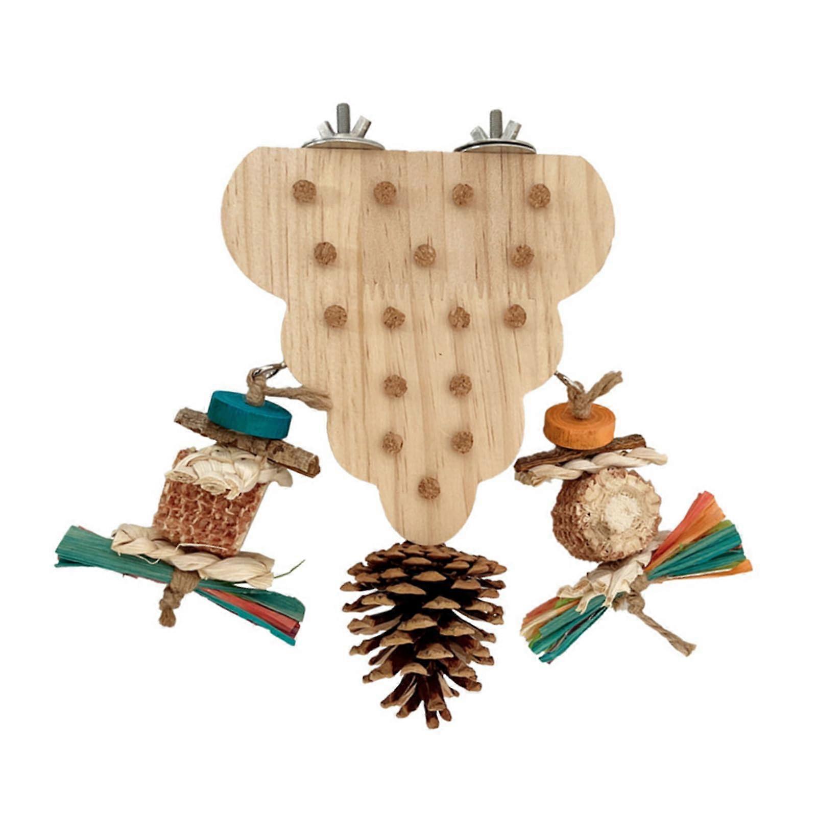 Natural Parrot Chew Toy with Safe Materials, Interactive Bird Puzzle for Intelligence Training