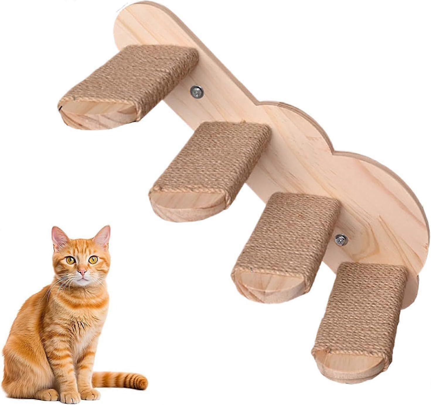 Wall Mounted Cat Staircase, Solid Wood Floating Wall Mounted Cat Staircase