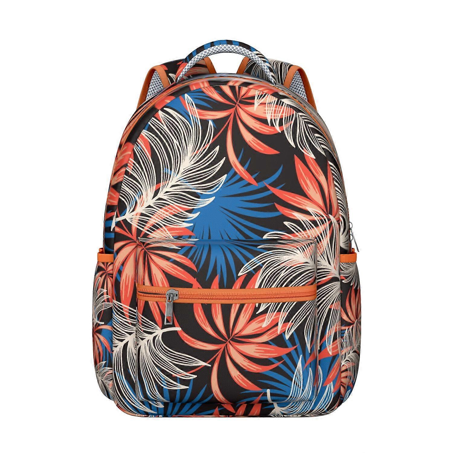 Mochila estilosa com estampa de folhas de palmeira tropicais havaianas – Mochila resistente, leve e de grande capacidade para laptop, ideal para estudantes e profissionais, compatível com notebooks de até 15,6".