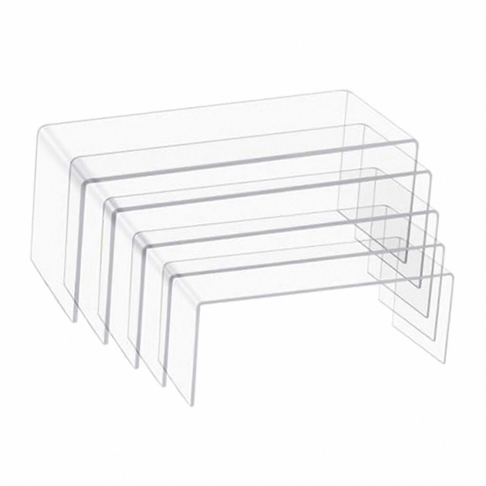 Transparent Acrylic Rectangular Display Stand with Adjustable Bracket for Exhibits and Collections