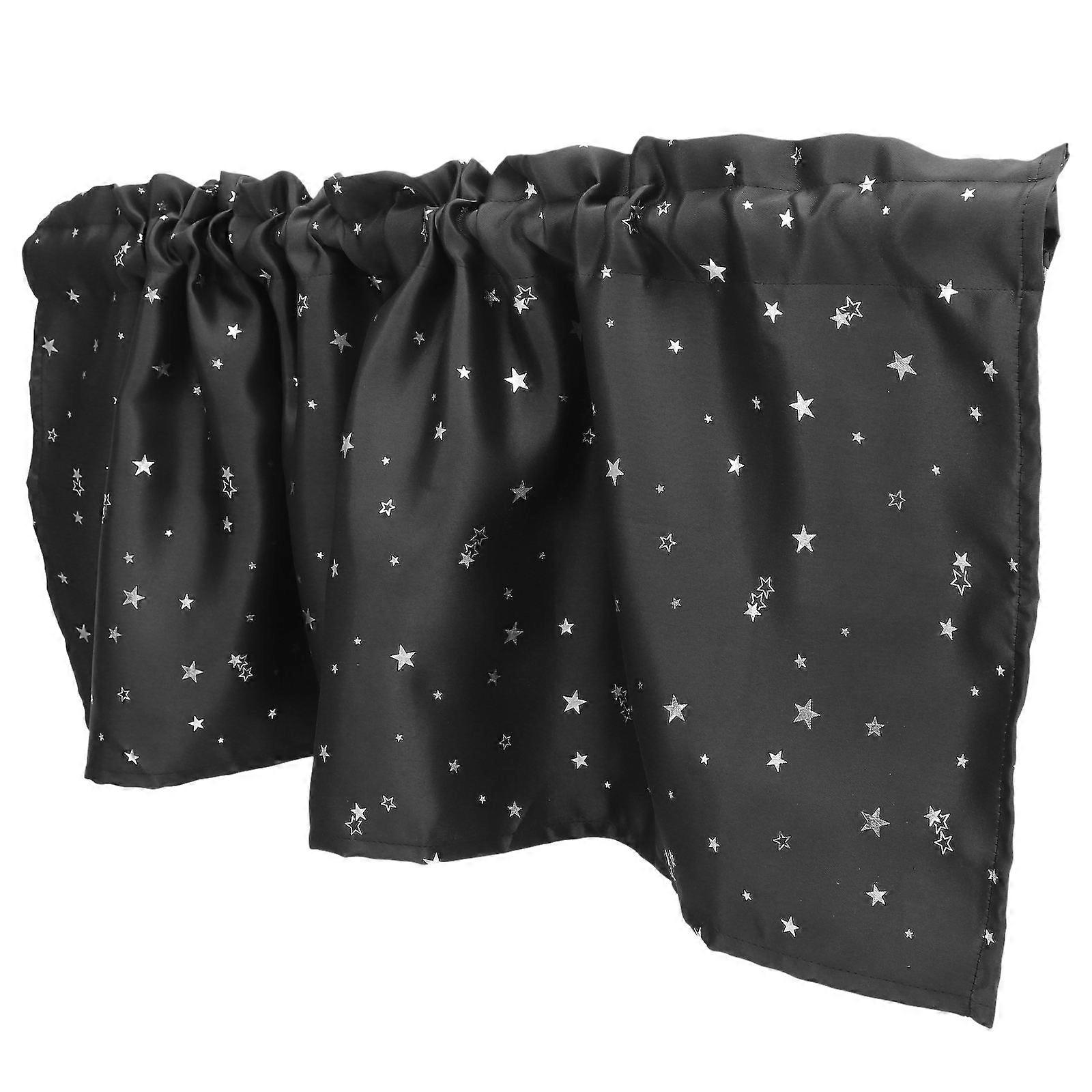 Black Polyester Kitchen Curtain Valance Window Valance for 2Pcs