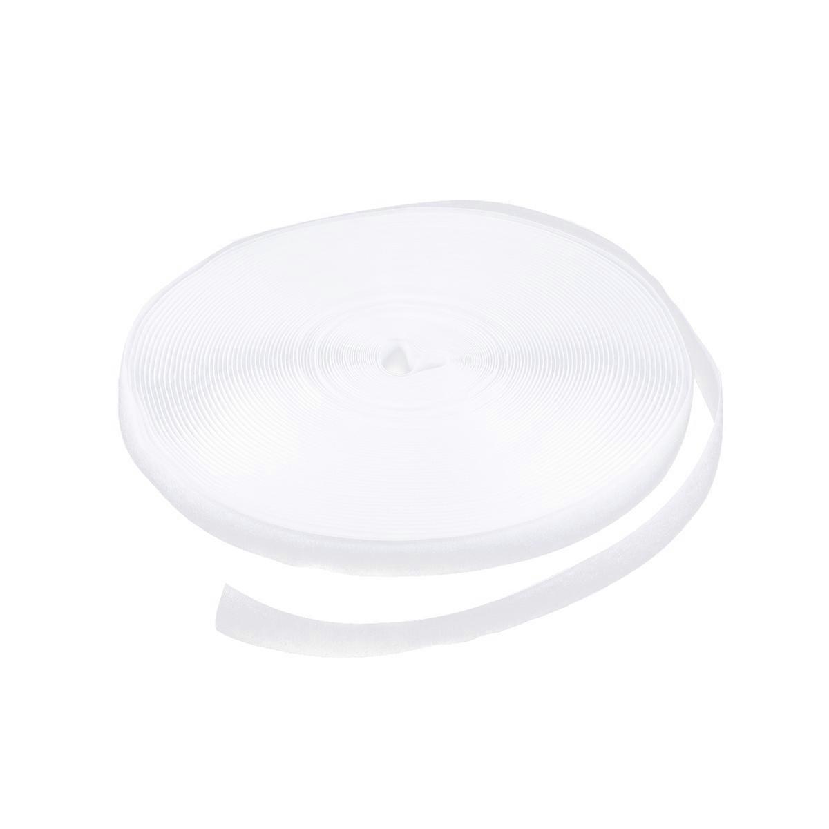 White Loop Roll Tape for Stick 25M One Side Included Loop Strip